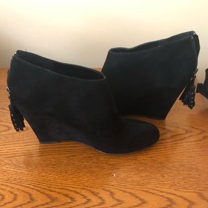 Never worn black suede booties